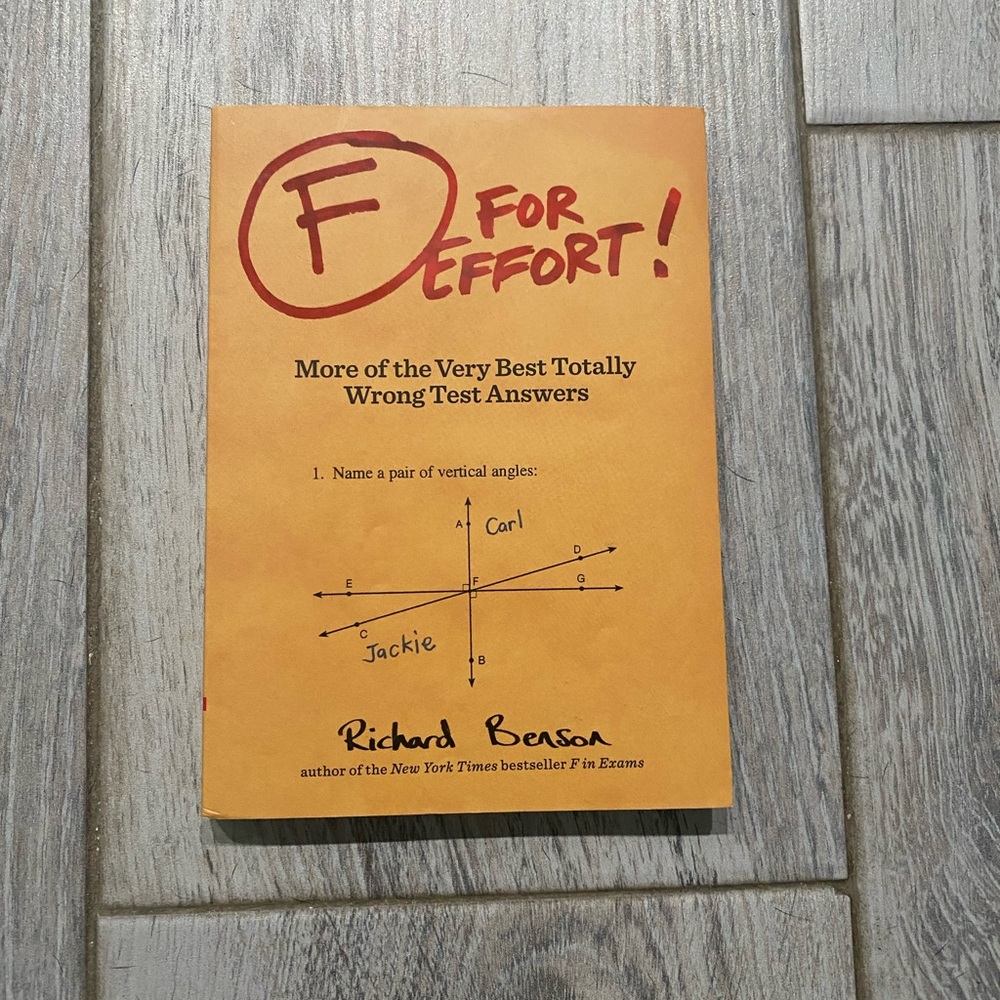 F for Effort! Coffee Table Book by Richard Brendon - Orange